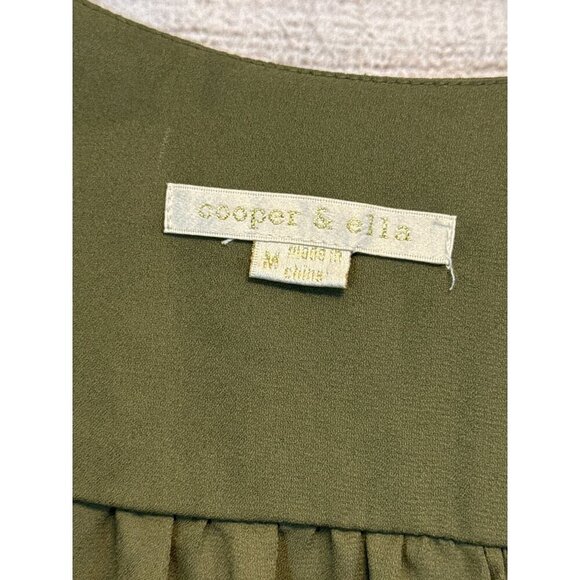 Cooper & Ella Olive Green Blouse Size M - Picture 2 of 3